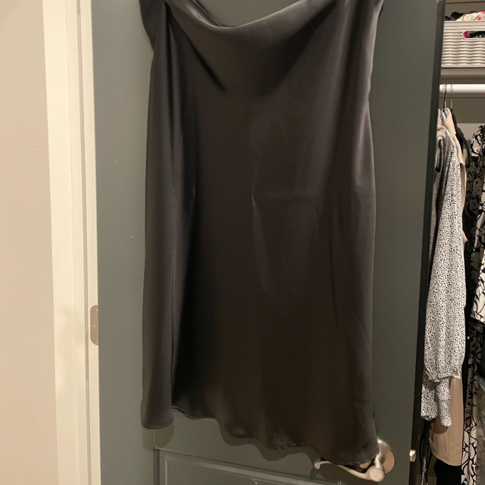 Black Satin midi Skirt - size 18